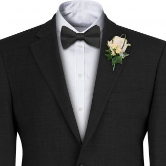 Black Satin Wedding Bow Tie