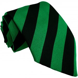 Black Green Block Stripe School Tie