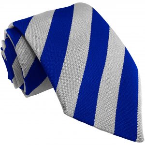 Royal White Block Stripe School Tie