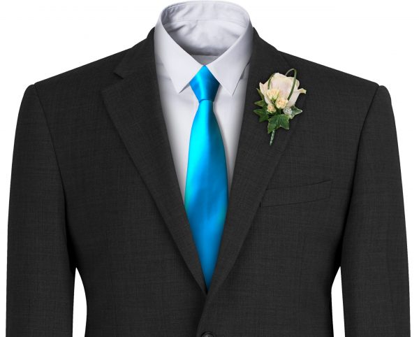 Turquoise Satin Wedding Tie