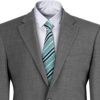 Mint Green Black White Stripe Mens Clip On Tie