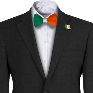 Green Orange and White Irish Flag Mens Bow Tie