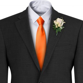 Orange Satin Wedding Tie
