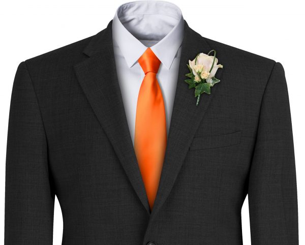 Orange Satin Wedding Tie