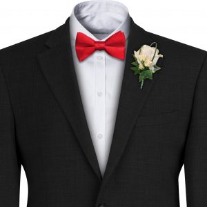 Red Satin Wedding Bow Tie