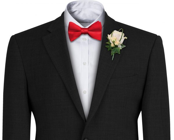 Red Satin Wedding Bow Tie