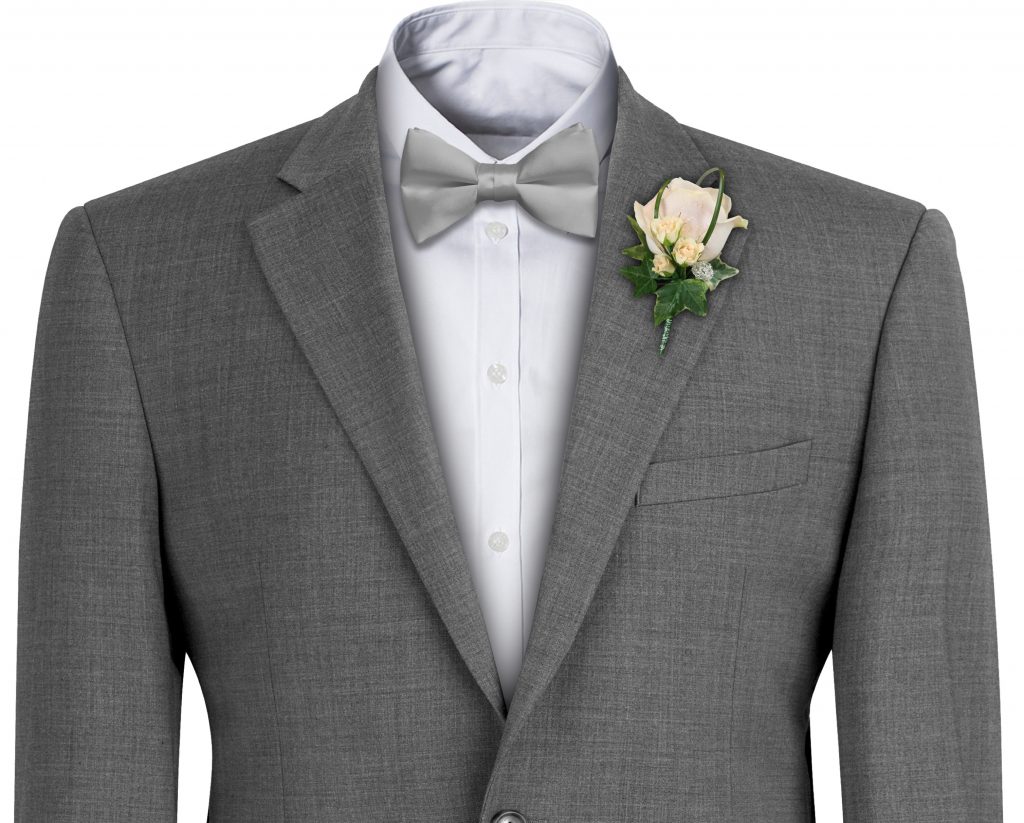 Silver Grey Satin Wedding Bow Tie Wrexham Club Ties Ltd