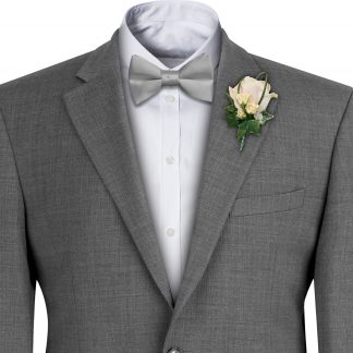 Silver Satin Bow Tie