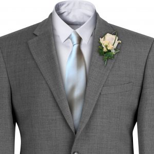 Silver Satin Wedding Tie