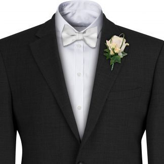 Pure White Satin Bow Tie