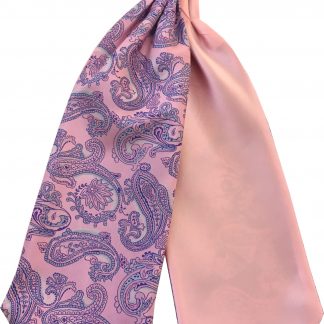 Mens Paisley Satin Self-Tie Ascot Cravats - Pink and Baby Pink