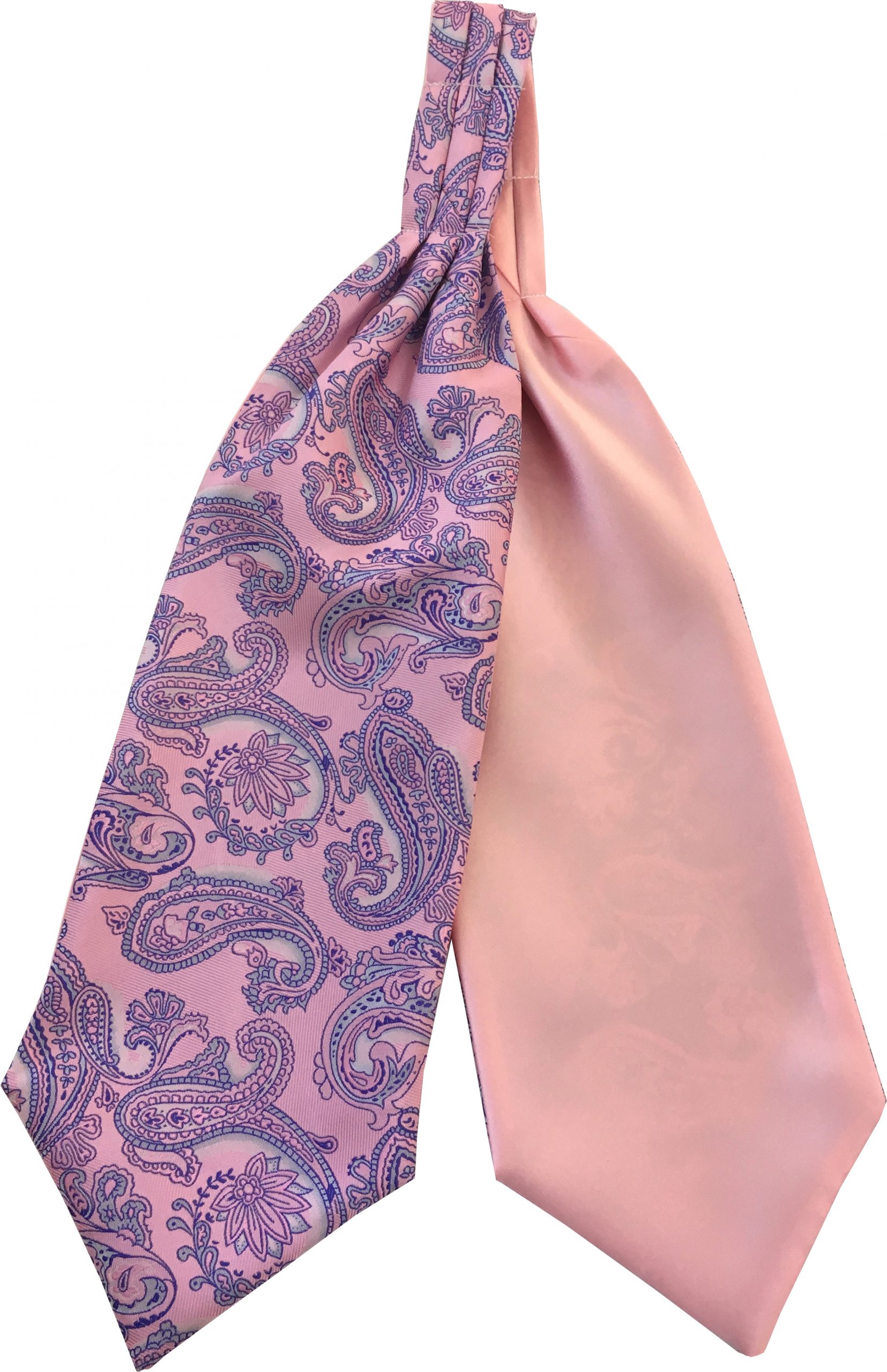 Mens Paisley Satin Self-Tie Ascot Cravats - Pink and Baby Pink