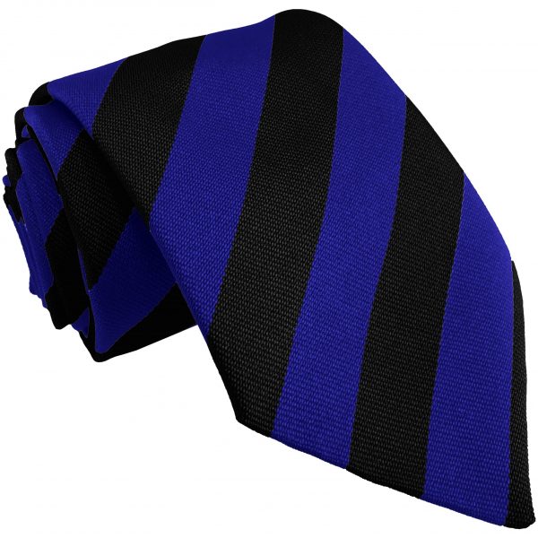 Black Royal Block Stripe School Tie