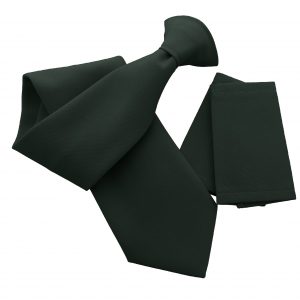 Plain Matte Bottle Green Clip On Tie - with optional Epaulettes - Workwear Uniform Security