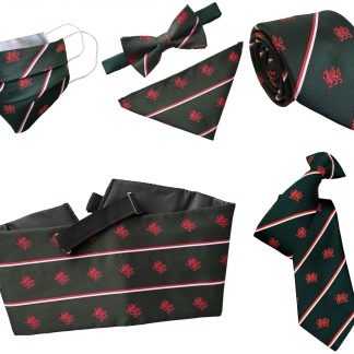 Bottle Green Welsh Dragon Ties Clip On Ties and Bows Ties Cymru Wales