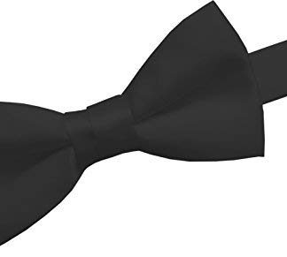 Boys Kids 100% Satin Black Bow Tie