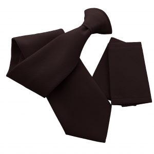 Plain Matte Brown Clip On Tie - with optional Epaulettes - Workwear Uniform Security