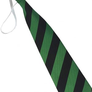 Black and Green Block Stripe Infant School Elastic Tie age 3-5 years