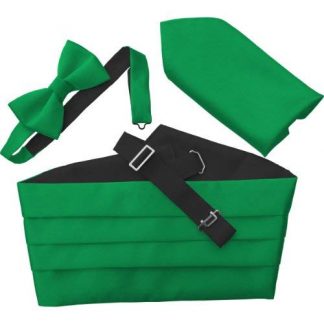 Emerald green Cummerbund Set Satin Woven