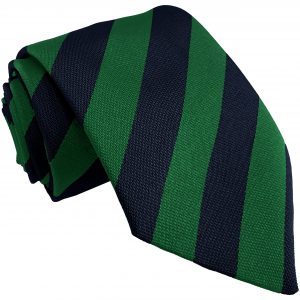 Green Navy Block Stripe School Tie