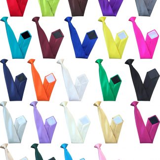 Men's Satin Clip On Ties - British Made from imported Italian Satin