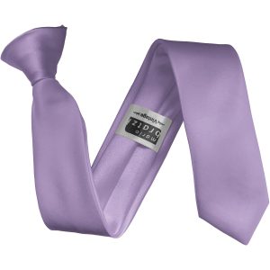 Lilac Italian Satin Skinny Clip On Tie