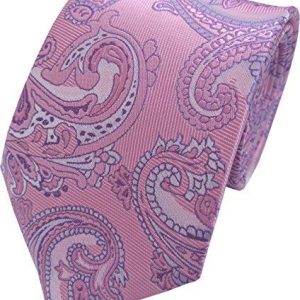 Mens Paisley Woven Neck Tie (Baby Pink and Lilac)