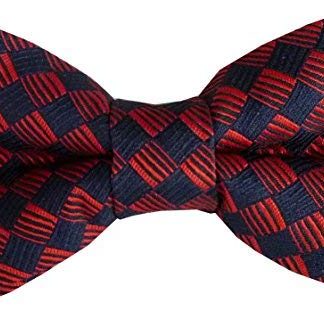Red navy Diamond Check Bow Tie