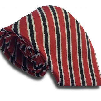 Men's Red Tie With Black & White Stripes