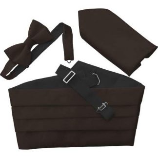 Men's Satin Cummerbund Sets Includes Bow Tie and Hanky