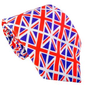Queens Jubilee Men's Union Jack Flag Neck Tie with optional Pocket Square