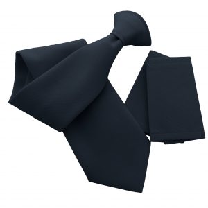 Plain Matte Navy Blue Clip On Tie - with optional Epaulettes - Workwear Uniform Security