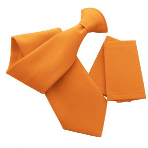 Plain Matte Orange Clip On Tie - with optional Epaulettes - Workwear Uniform Security