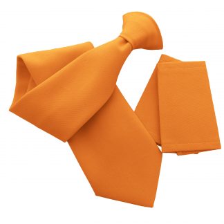 Plain Matte Orange Clip On Tie - with optional Epaulettes - Workwear Uniform Security