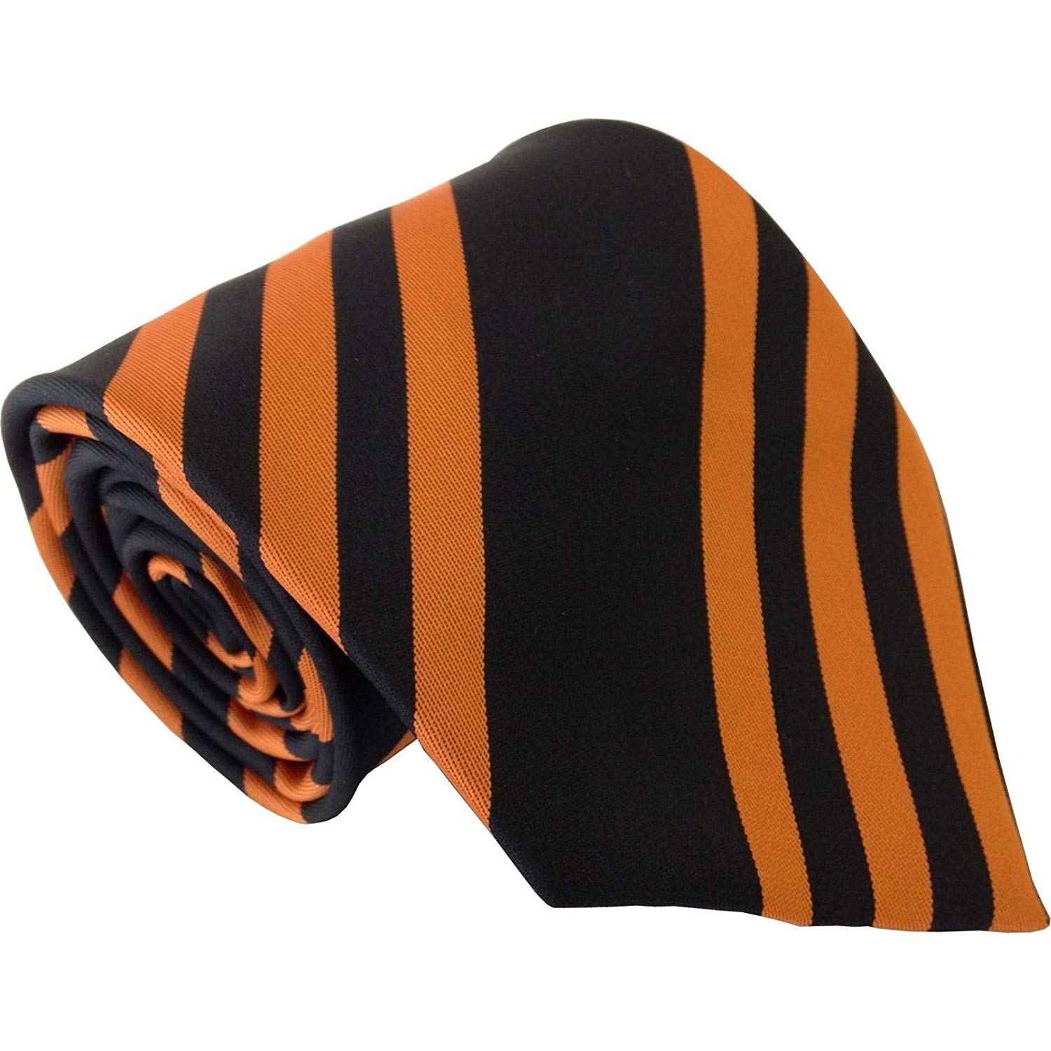 Orange & Black Striped Football Tie - Clubties