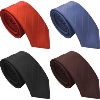 Self Striped Satin Skinny Ties