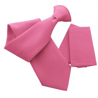 Plain Matte Pink Clip On Tie - with optional Epaulettes - Workwear Uniform Security