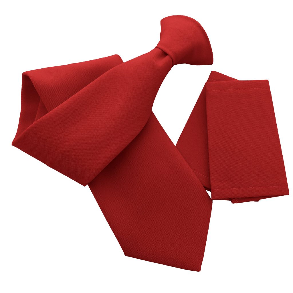 Plain Matte Red Clip On Tie with optional Epaulettes Workwear