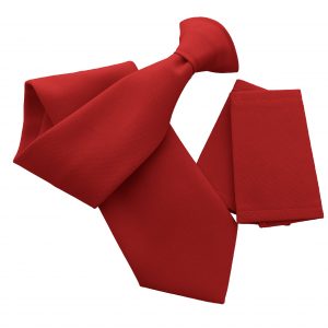 Plain Matte Red Clip On Tie - with optional Epaulettes - Workwear Uniform Security