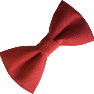 Men's Satin Bow Tie with Pinspots - Red with Black Spots