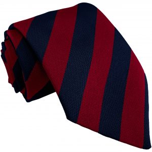 Red Navy Block Stripe School Tie