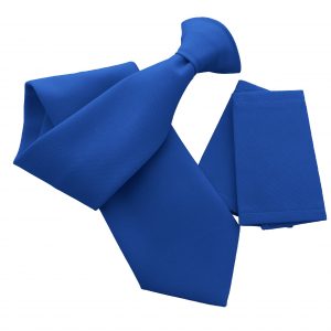 Plain Matte Royal Blue Clip On Tie - with optional Epaulettes - Workwear Uniform Security