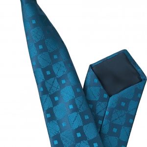 Teal Check Clip On Tie