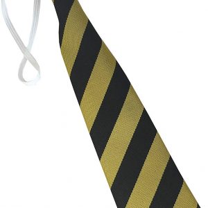 Black and Gold Block Stripe Infant School Elastic Tie age 3-5 years