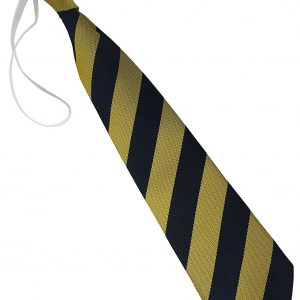 Gold and Navy Blue Block Stripe Infant School Elastic Tie age 3-5 years