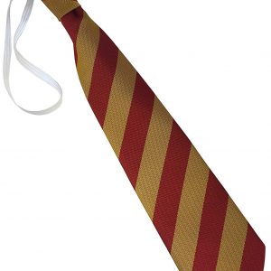Red and Gold Block Stripe Infant School Elastic Tie age 3-5 years