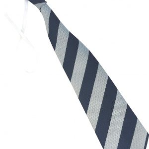Navy Blue and White Block Stripe Infant School Elastic Tie age 3-5 years