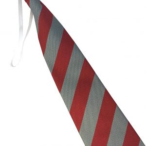 Red and Grey Block Stripe Infant School Elastic Tie age 3-5 years