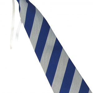 Royal Blue and White Block Stripe Infant School Elastic Tie age 3-5 years