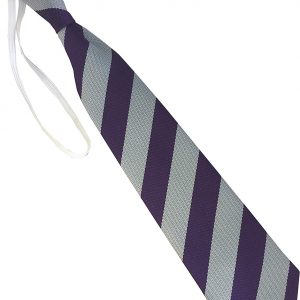 Purple and White Block Stripe Infant School Elastic Tie age 3-5 years